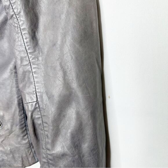 MADEWELL The Washed Leather Motorcycle Jacket Sunfaded Indigo NWT in XXS - Picture 6 of 8